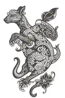 Boxing Kangaroo silhouette tattoo design idea