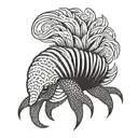 Cartoon echidna tattoo design idea