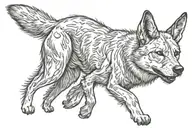 Cartoon Dingo Side on tattoo design idea