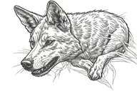 Cartoon Dingo Side on tattoo design idea