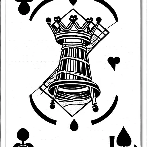 king poker card with spiral staircase inside, aswell as the word ROSA faded in, include the south African flag tattoo design idea
