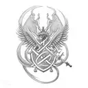 st georges and the dragon christian orthodox cross russian army amblem tattoo design idea