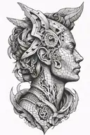 solo leveling statue head tattoo design idea