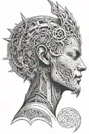 solo leveling God statue tattoo design idea
