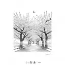 Cherry Blossom moon tattoo design idea