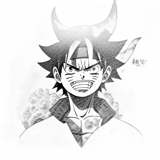 luffy and naruto tattoo design idea