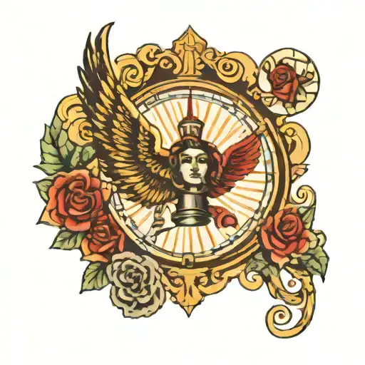 someone calling heaven gates tattoo design idea