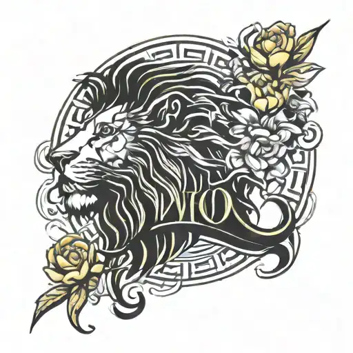 leo zodiac, 07 08 2000, MR letter tattoo design idea