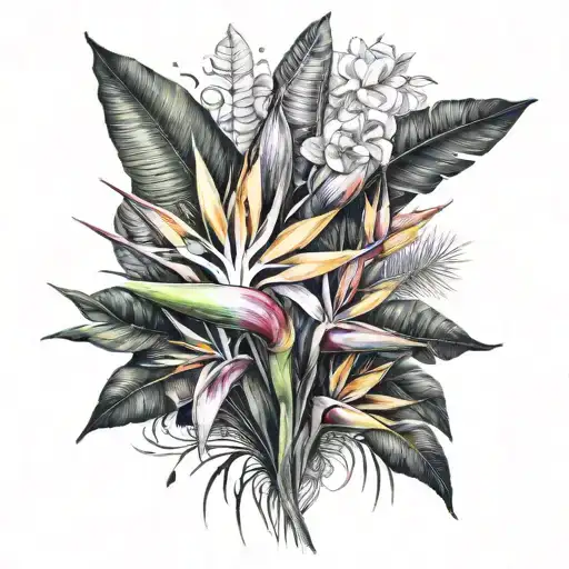 bird of paradise tattoo design idea