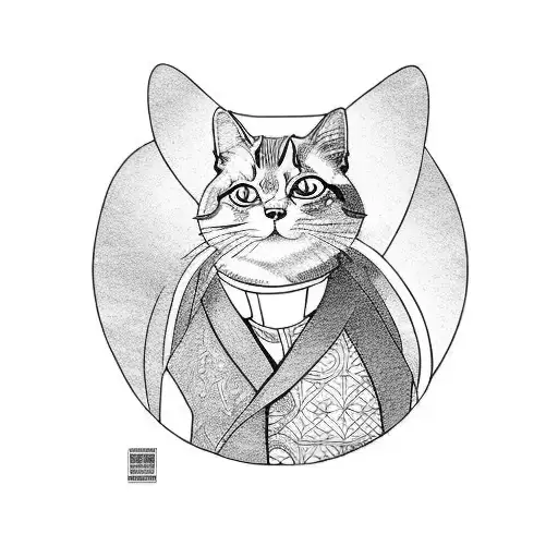 the cat from book "Master and Margarita"  tattoo design idea