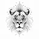 Lion with butterfly tattoo design idea