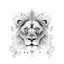 Lion with butterfly tattoo design idea