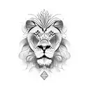 Lion with butterfly tattoo design idea