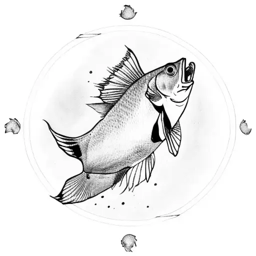 beta fish swimming in a circle tattoo design idea