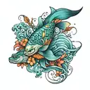 colorful ocean tattoo design idea