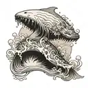 white ocean tattoo design idea