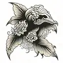 white ocean tattoo design idea