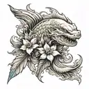 white ocean tattoo design idea