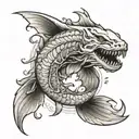 white ocean tattoo design idea