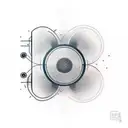 Combine the Sony logo with a video camera in a minimalist tattoo design, representing your passion for photography and your favorite electronics brand. tattoo design idea