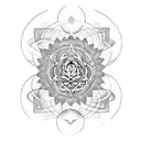 arm band tatto with 7 chakras tattoo design idea
