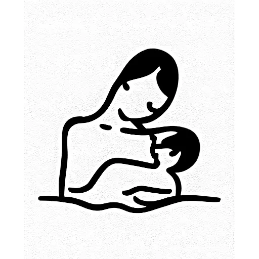 mother and son tattoo design idea