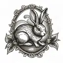 rabbit on an American penny tattoo design idea