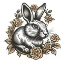 rabbit on an American penny tattoo design idea