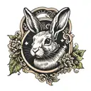 rabbit on an American penny tattoo design idea