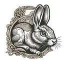 rabbit on an American penny tattoo design idea