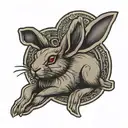 rabbit on an American penny coin tattoo design idea