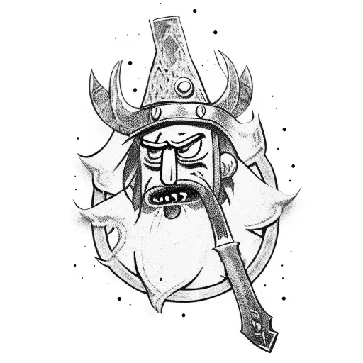 Viking axe rick and Morty  tattoo design idea