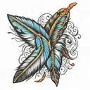 Cherokee Indian feathers tattoo design idea