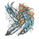 Cherokee Indian feathers tattoo design idea