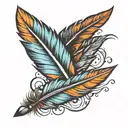 Cherokee Indian feathers tattoo design idea