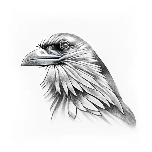 raven wrapped around guitar fretboard tattoo design idea