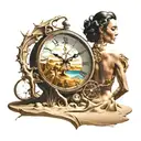 surreal world of Dali with the time sand clock tattoo design idea