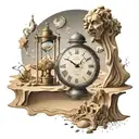 surreal world of Dali with the time sand clock tattoo design idea