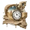 surreal world of Dali with the time sand clock tattoo design idea