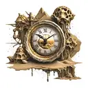 surreal world of Dali with the time sand clock tattoo design idea