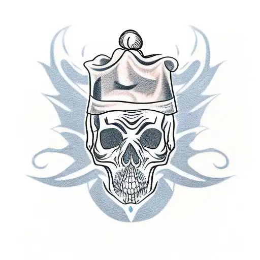 A realism style tattoo of a chef holding a skull while surrounded by stars and a storm tattoo design idea