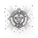 Design a trash polka tattoo featuring elements of army insignia and symbols from Band of Brothers tattoo design idea