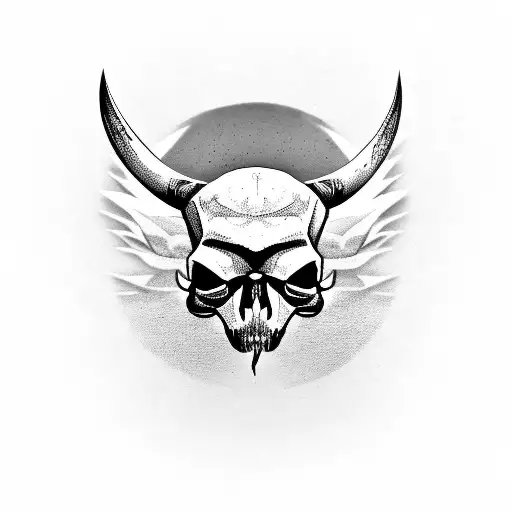 Anubis libra skull bird's  tattoo design idea