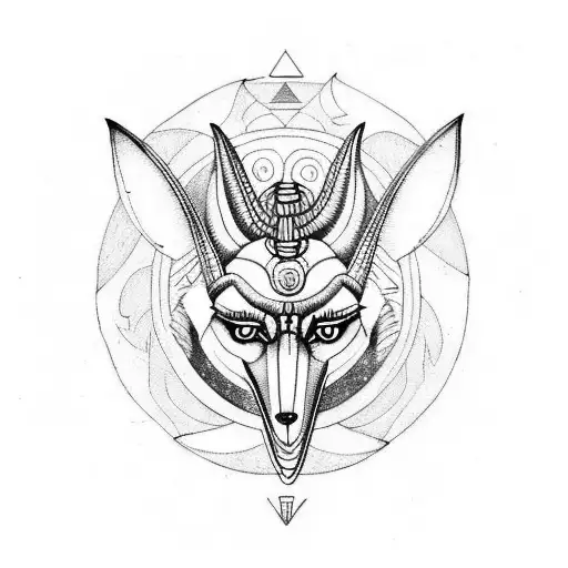 Anubis libra black sun  tattoo design idea