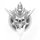 Anubis libra skull bird's  tattoo design idea