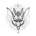 Anubis libra black sun  tattoo design idea