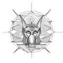 Anubis libra black sun  tattoo design idea