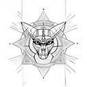 Anubis libra black sun  tattoo design idea