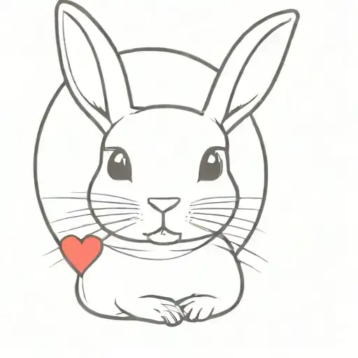 stuffed rabbit with a heart shaped eye-patch tattoo design idea