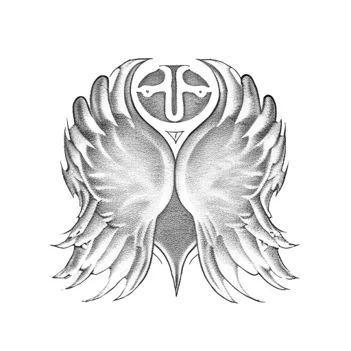 dog paw with angel wings with the names "mooch" and "abby" tattoo design idea